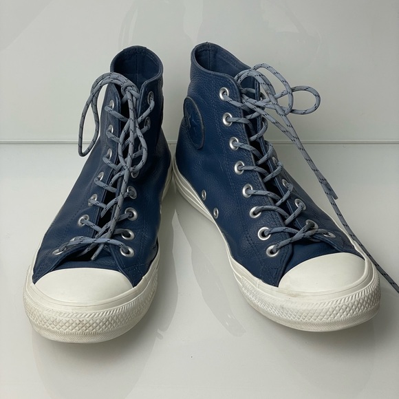 Converse CTAS Hi Limo Leather Navy/Indigo Fog 163338C Women’s 9.5 Men’s 7.5 - Picture 9 of 11